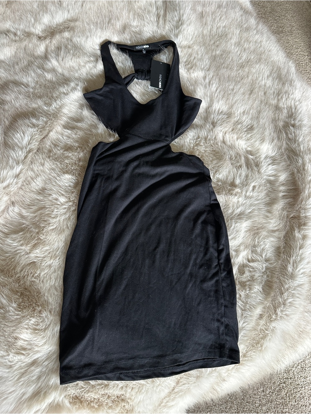NEVER WORN Cut out black mini dress